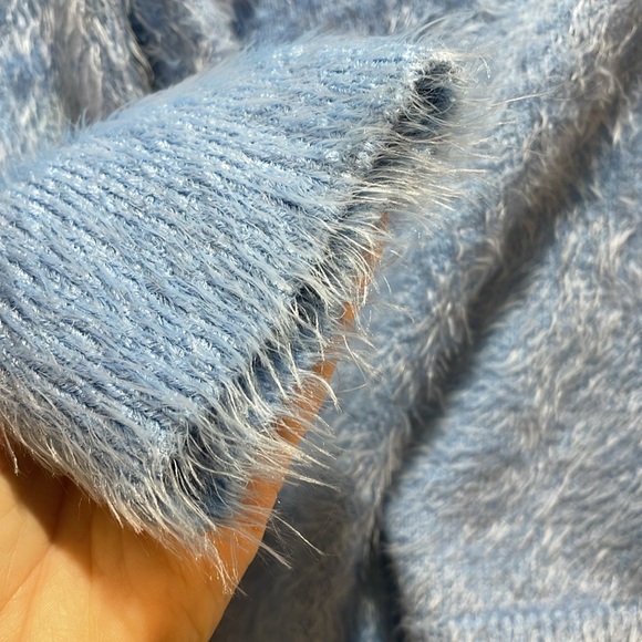 Eyelash Baby Blue Thick Show‎ me your Mumu Women Sz XXL Cozy Forever Sweater L/S - Picture 5 of 15